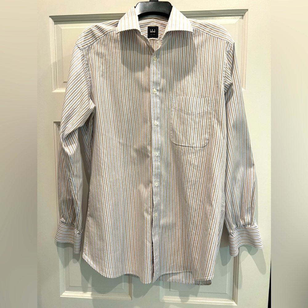 Ike Behar Men’s regular fit striped dress shirt